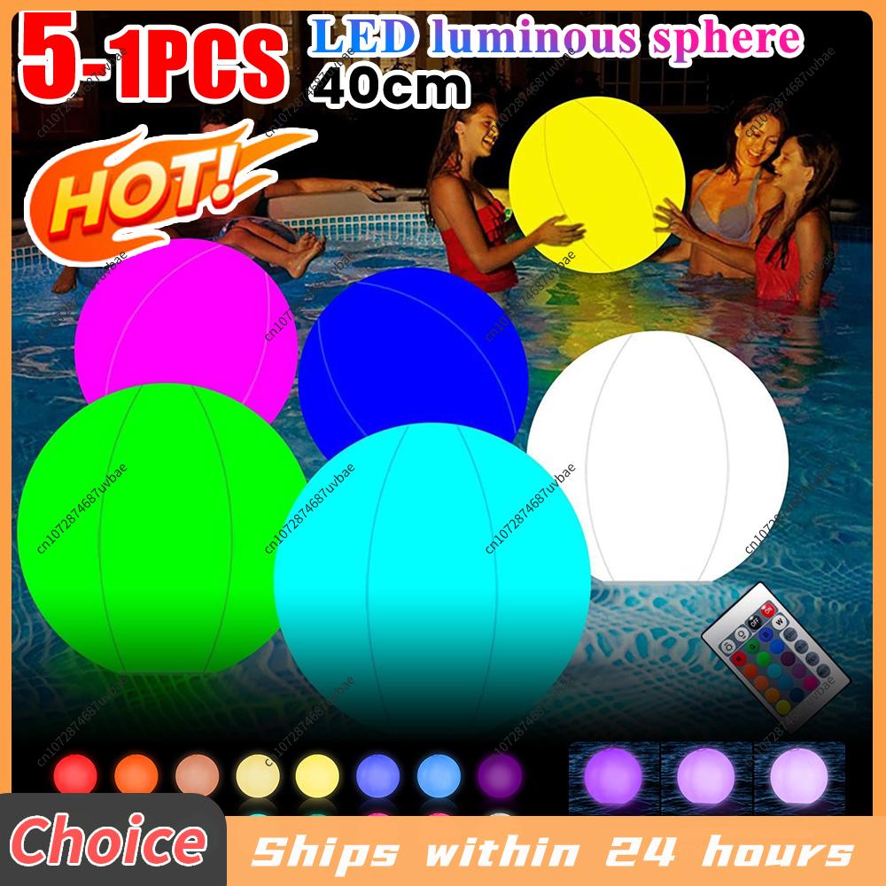 Outdoor Lighting Around Pool - Nadmuchiwany basenowy balon LED z pilotem,