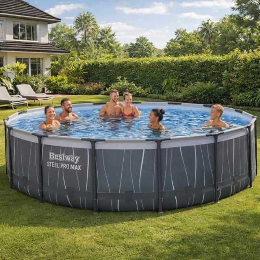 Outdoor Lighting Around Pool - Basen naziemny 4,57 m x 1,07