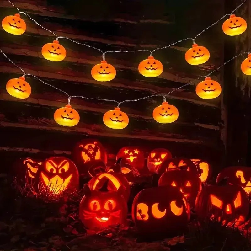 Outdoor Lighting Lanterns - Świąteczne lampki dyniowe na Halloween, 20