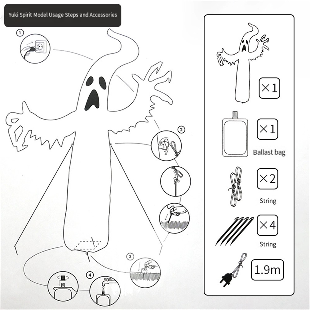 Nadmuchiwany duch na Halloween – Outdoor Lighting For Front Of House recenzja i cena